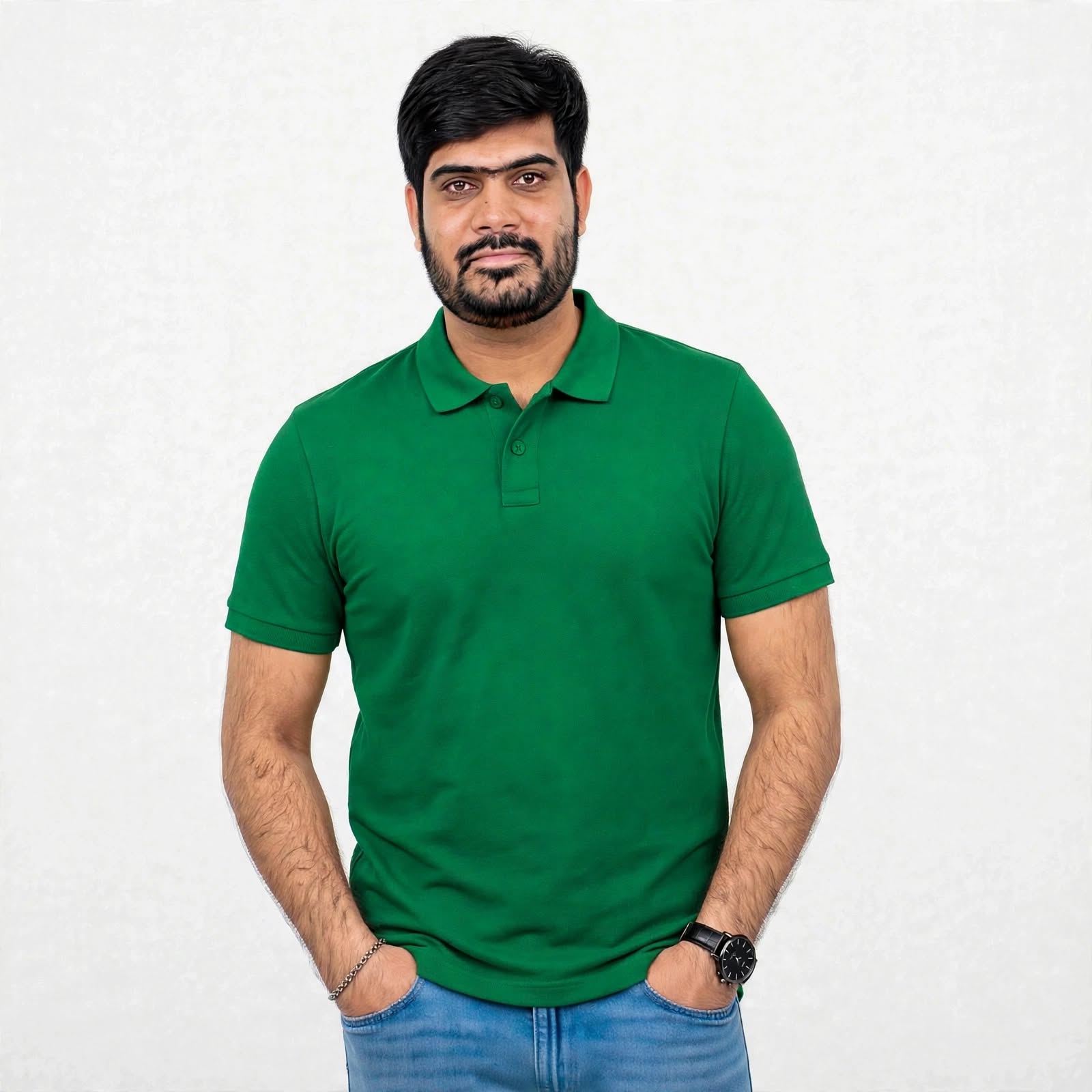 Green Cotton Polo