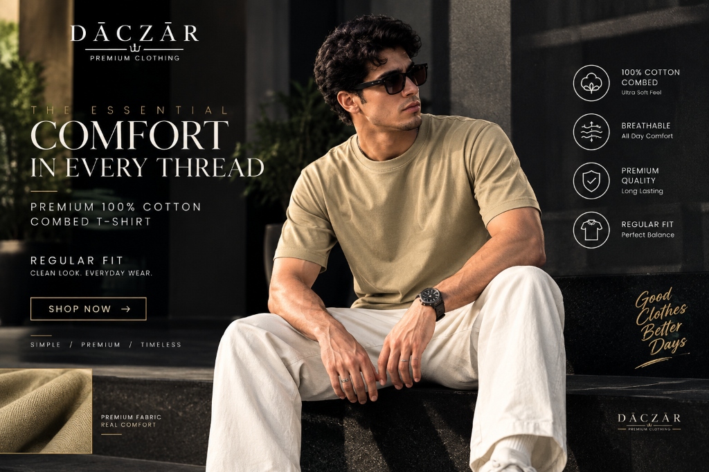 DACZAR Essential Comfort T-Shirt - Premium 100% Cotton